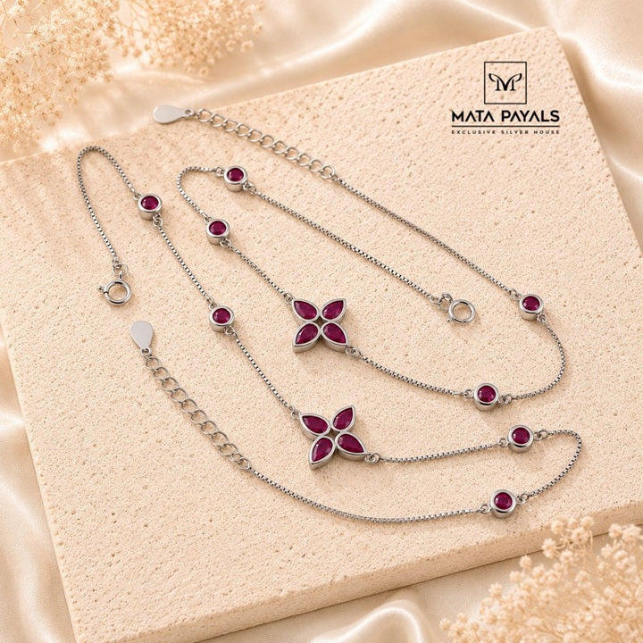 Floral Pink Anklet