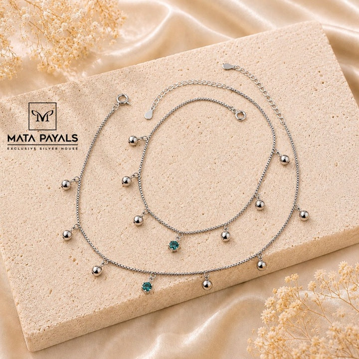 Charm Silver Ball Anklet