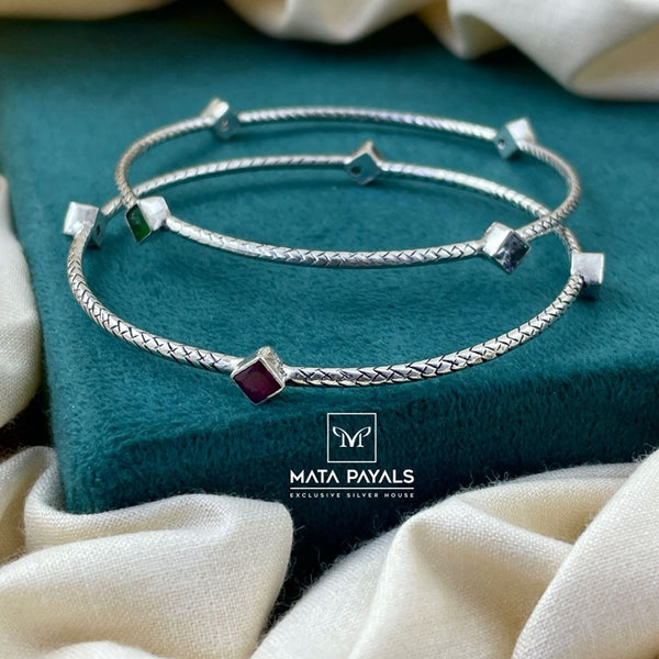 Cut Stone Oxidised Bangle