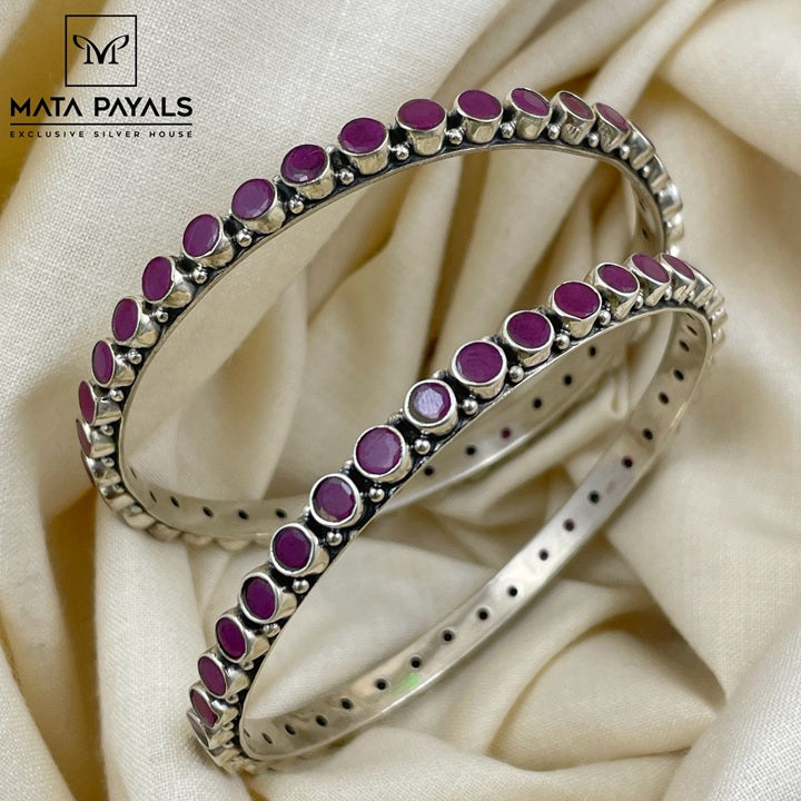 Oxidised Pink Bangle