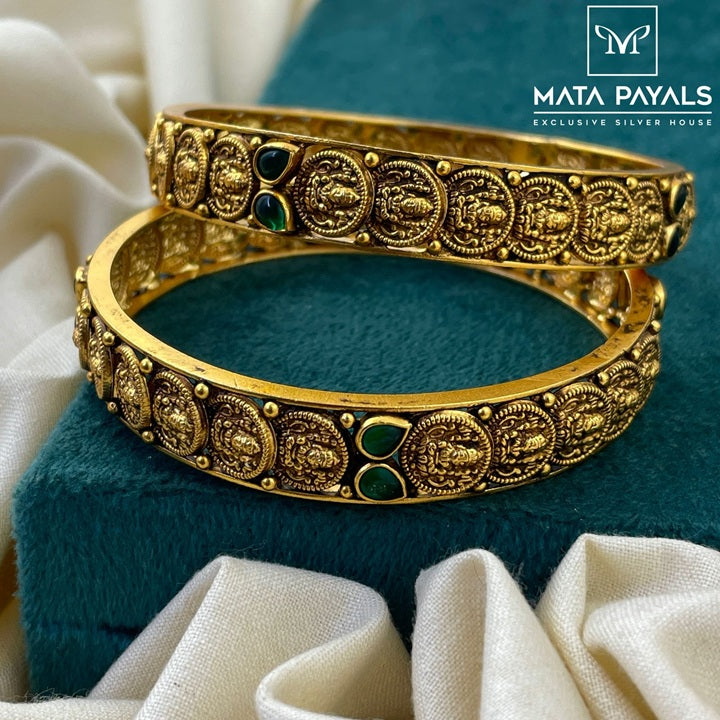 Green Lakshmi Coin Bangle