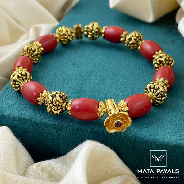 Gold Plated Coral Kada