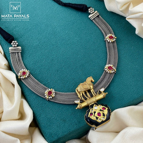 Dual Tone Horse Necklace