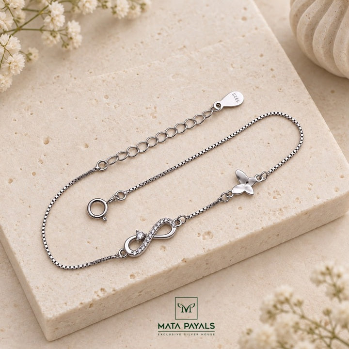 Rhodium Infinity Bracelet
