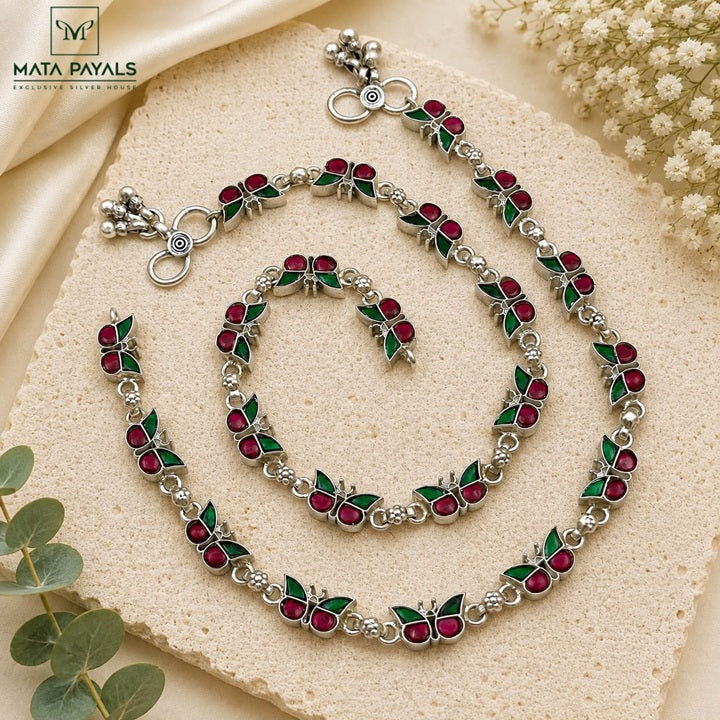 Beautiful Butterfly Kundan Anklet