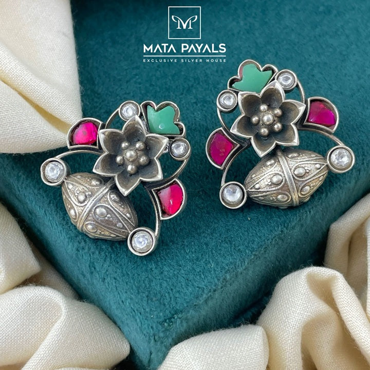 Colourful Oxidised Stud