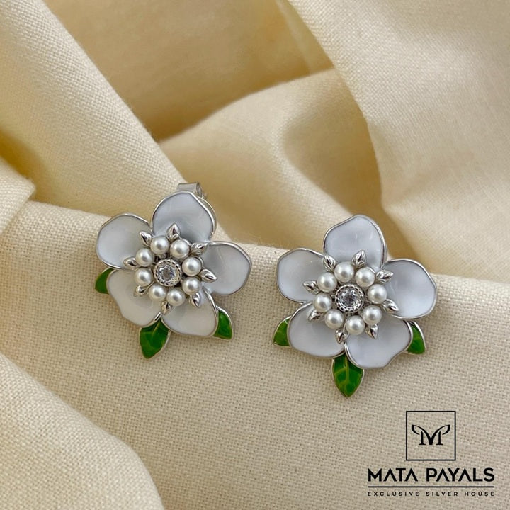Floral Enamel Stud