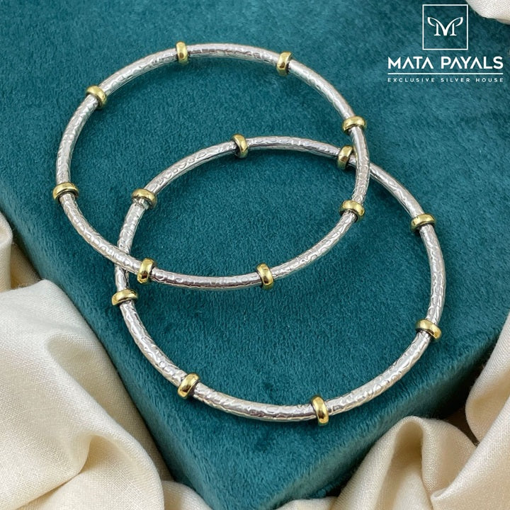 Dual Tone Silver Bangle