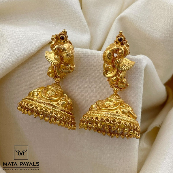 Gold Plated Mayura Jumka