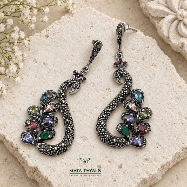 Marcasite Oxidised Hanging