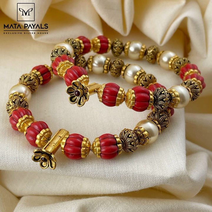 Stunning Silver Coral Bangle