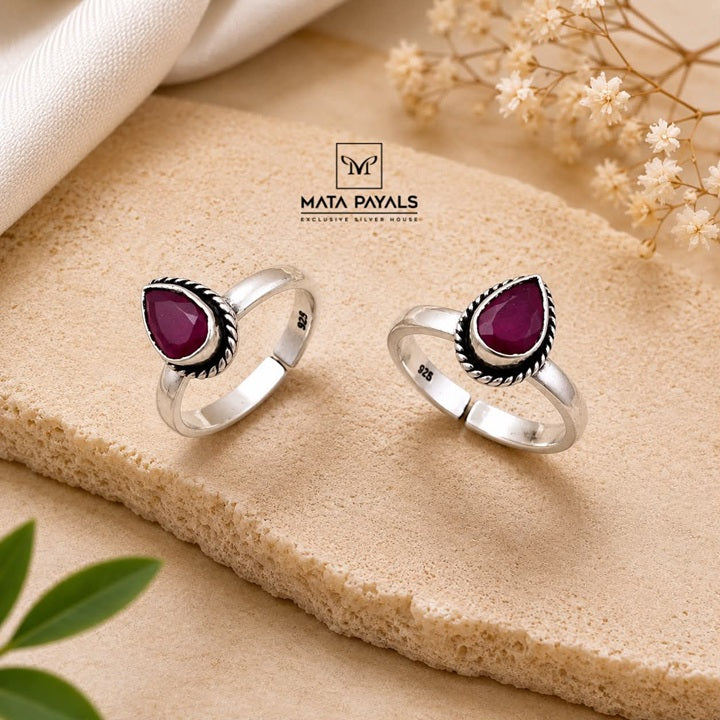 Red Tilak Toe Ring