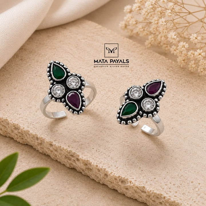 Heritage Cut Stone Toe Ring