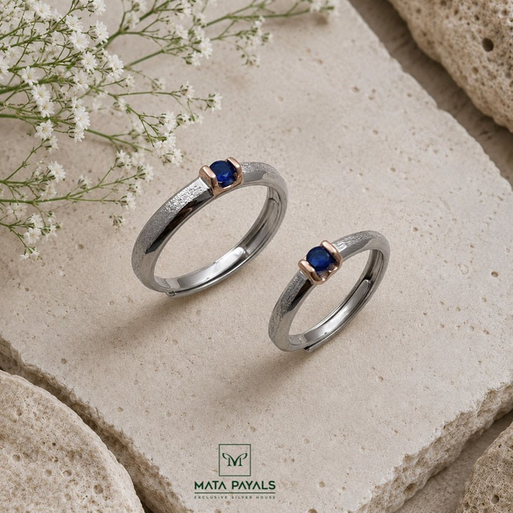 Dual Tone Navy Blue Ring