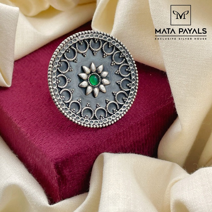 Classy Single Spinel Silver Finger Ring