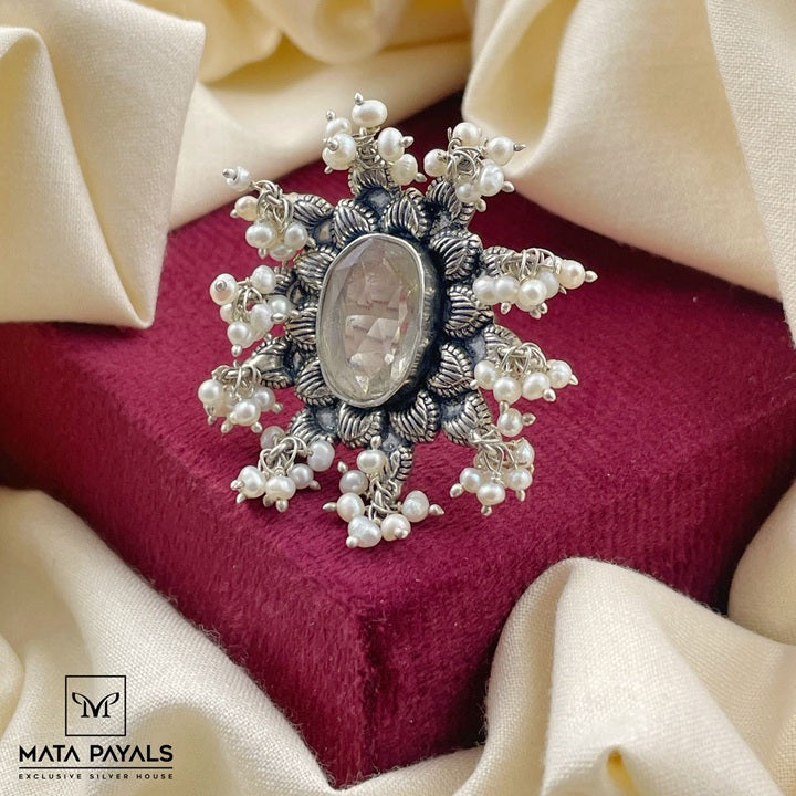 Charming Heart Pearl Ring