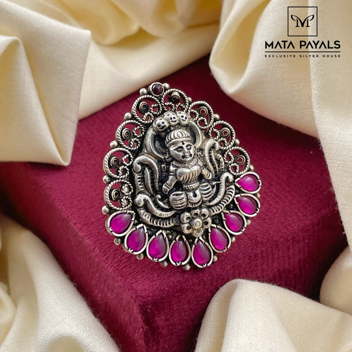 Astonishing Maha Lakshmi Oxidised Ring
