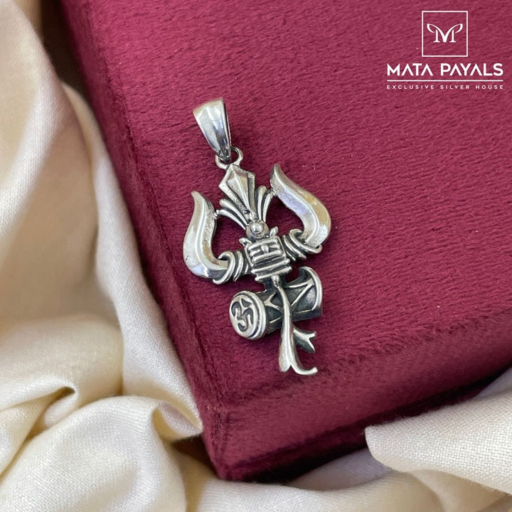 Oxidised Thrishul Pendant