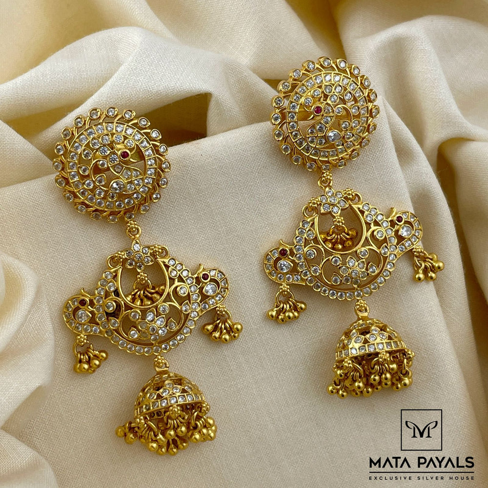 Alluring Cut Stone Jumka