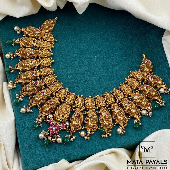 Staggering Devi Lakshmi Gold Plated Necklace