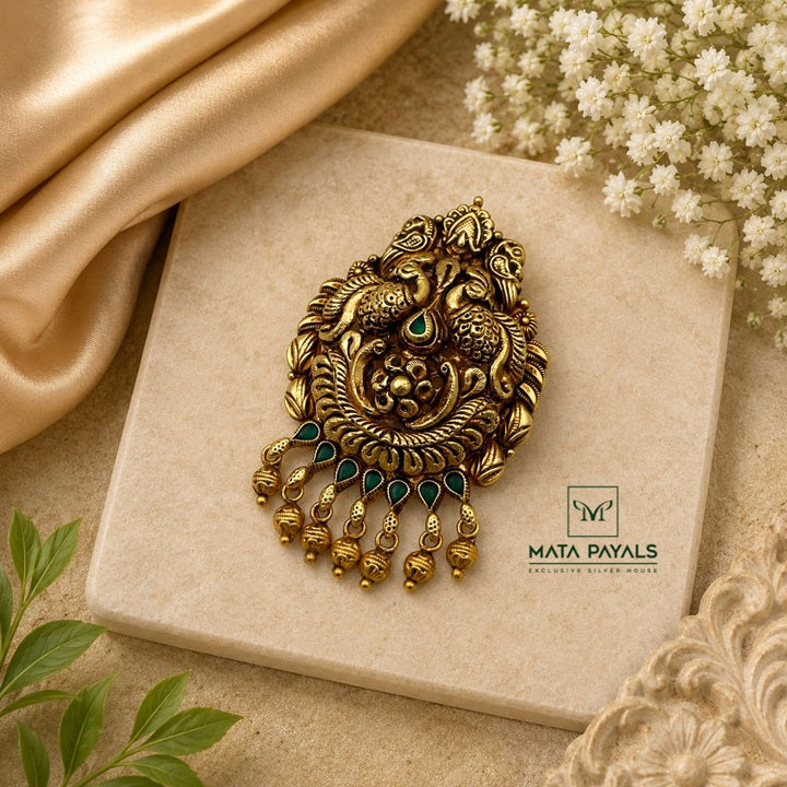 Gold Polish Mayura Pendant