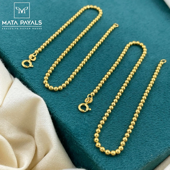 Gold Polish Beads Anklet