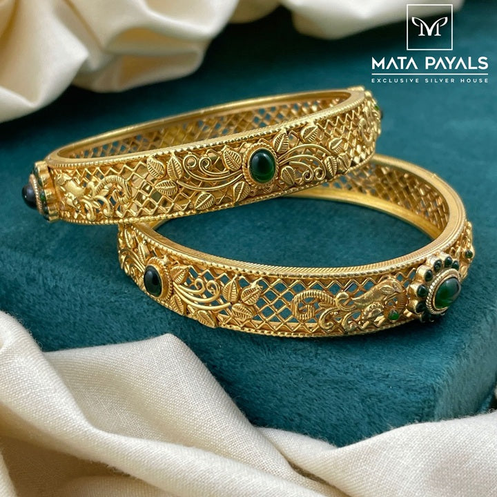 Monumental Green Temple Bangle
