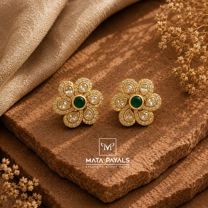 Charming Cut Stone Stud