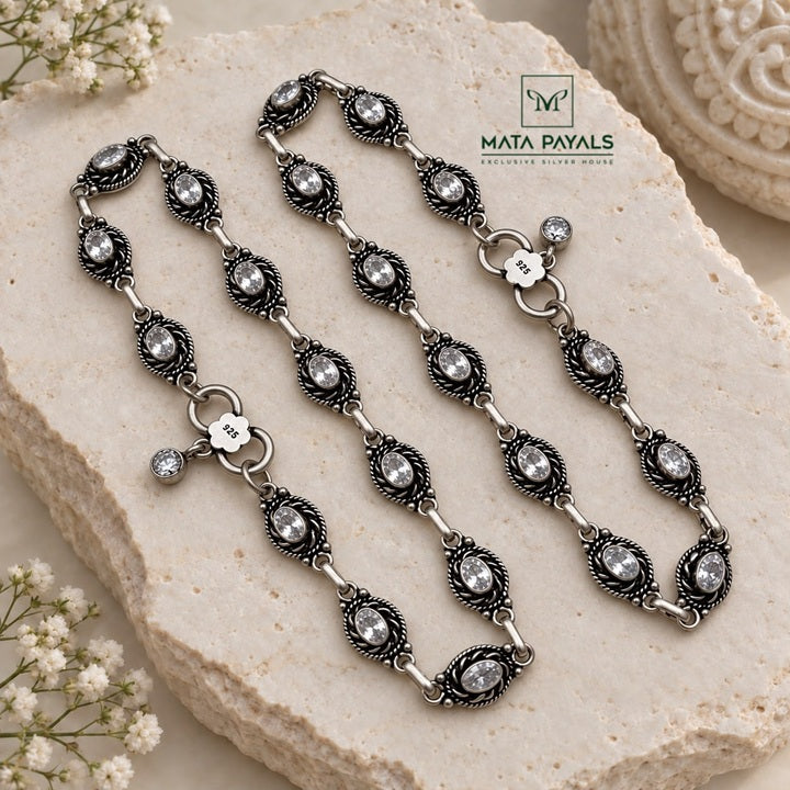 Classic Oxidised Anklet