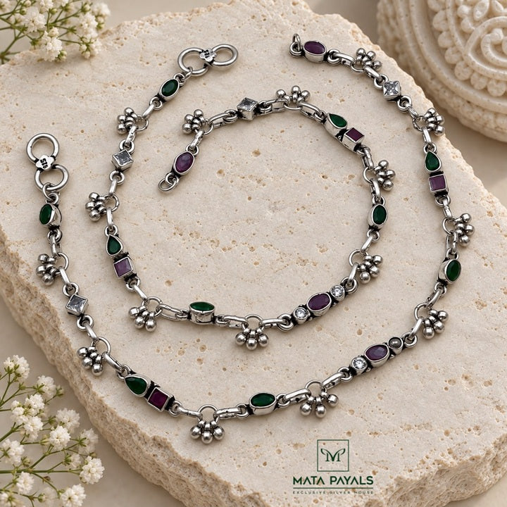 Expectational Red & Green Anklet