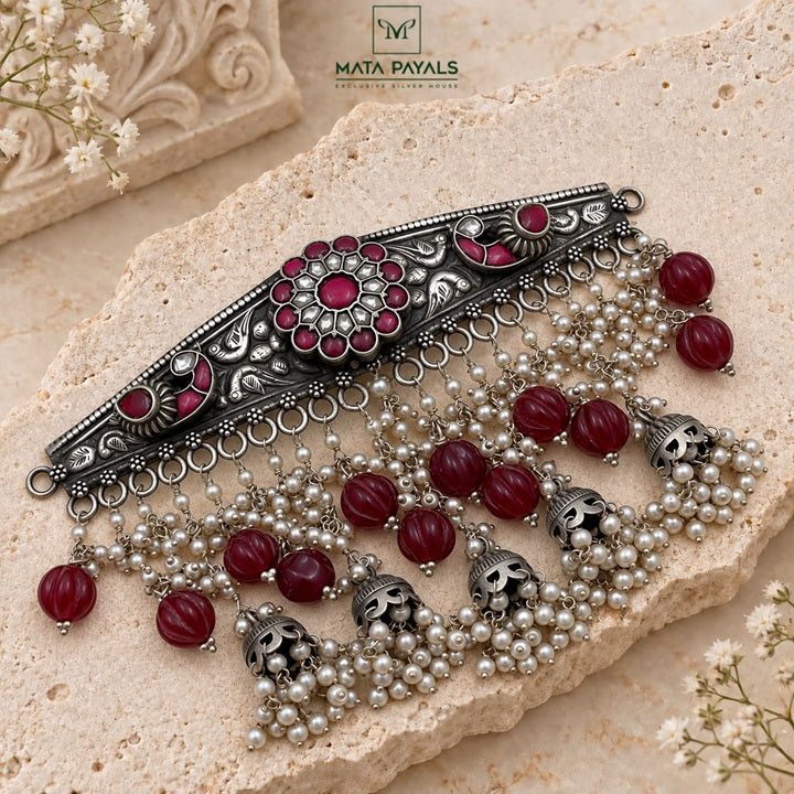 Rajwadi Jumki Oxidised Choker