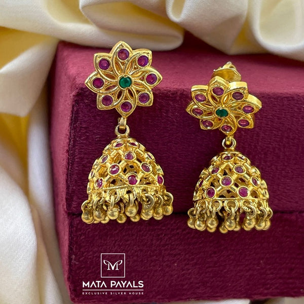 Floral Gold Polish Jumka