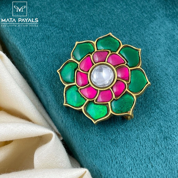 Floral Kundan Brooch