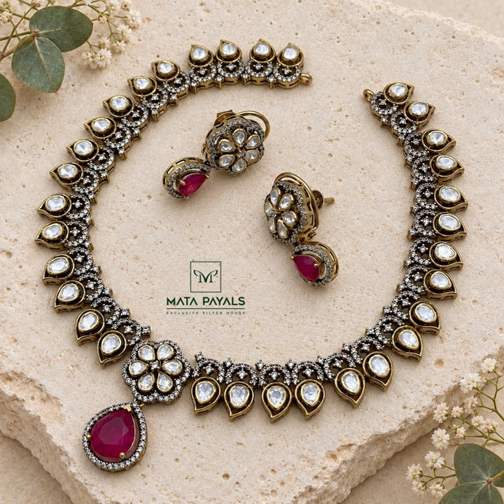 Dazzling Gold Plated Moissanite Necklace