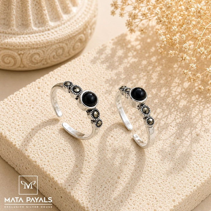 Black Marcasite Toe Ring