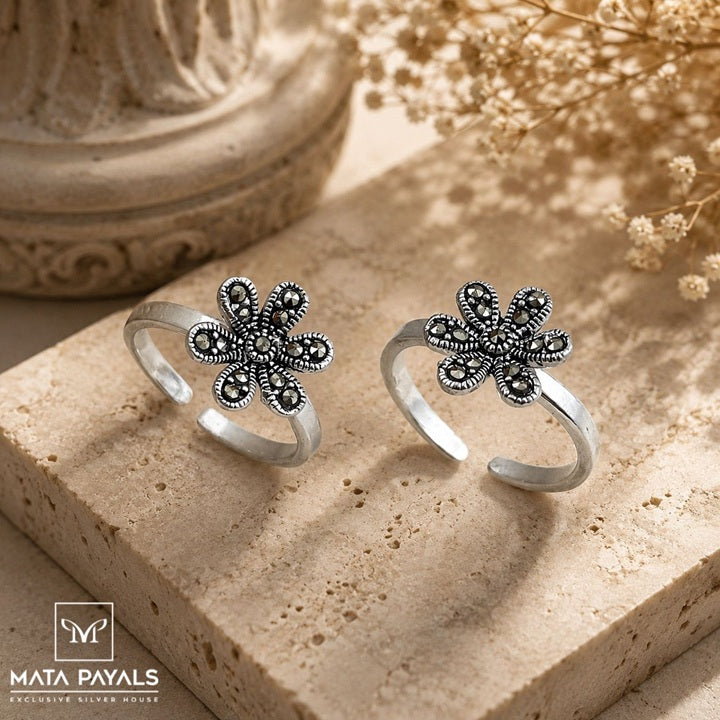 Floral Marcasite Toe Ring