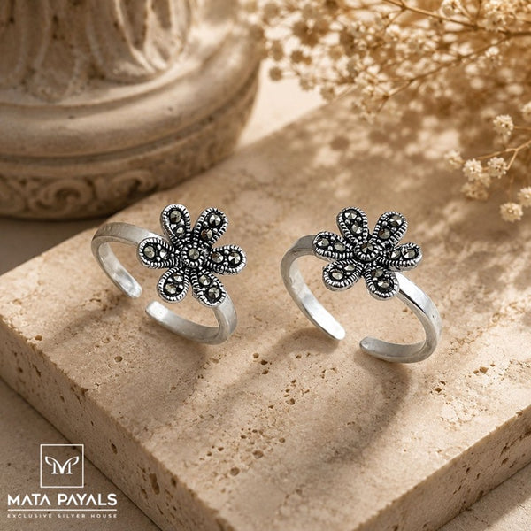 Floral Marcasite Toe Ring