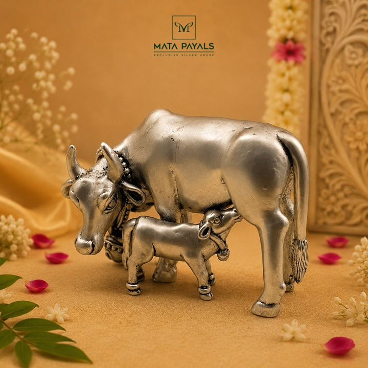 Oxidised Cow Calf Idol