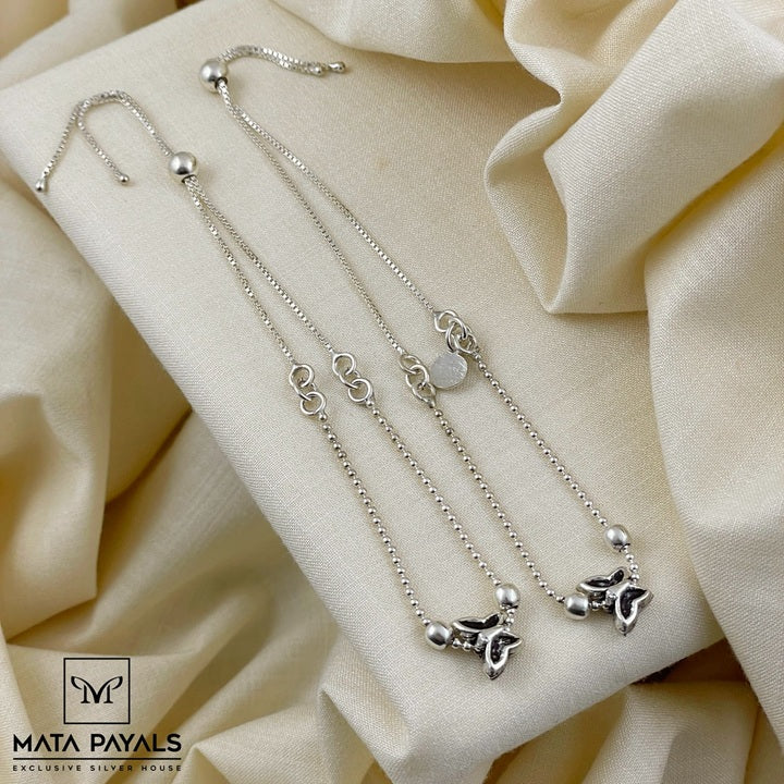 Oxidised Adjustable Anklet
