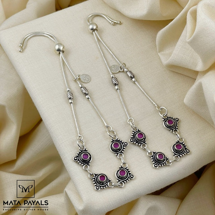 Pinkish Cut Stone Anklet
