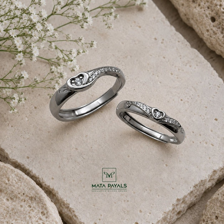 Lovely Rhodium Couple Ring