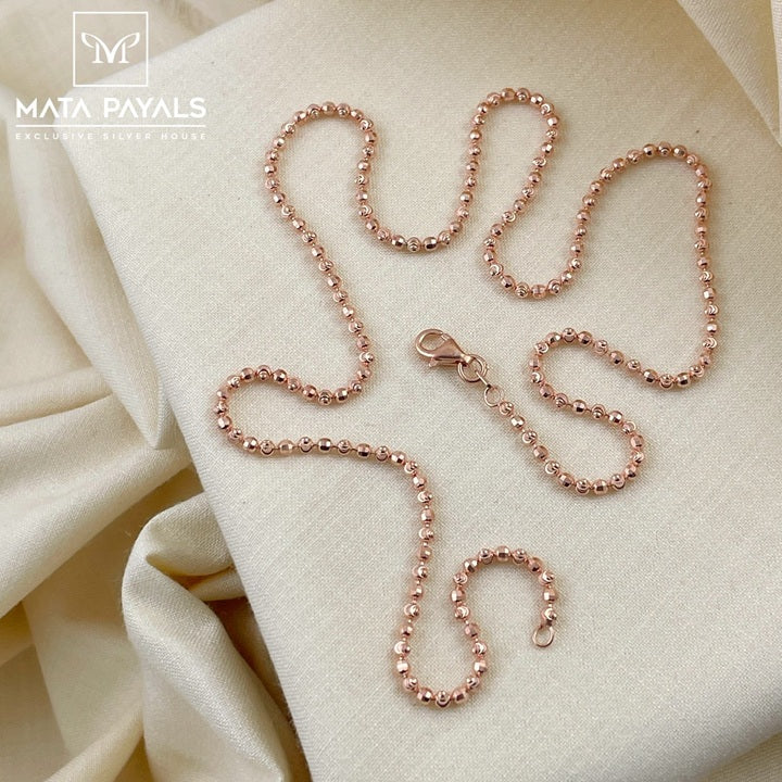 Beaded Rose Gold Neckchain