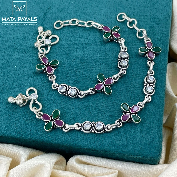 Elegant Cut Stone Anklet