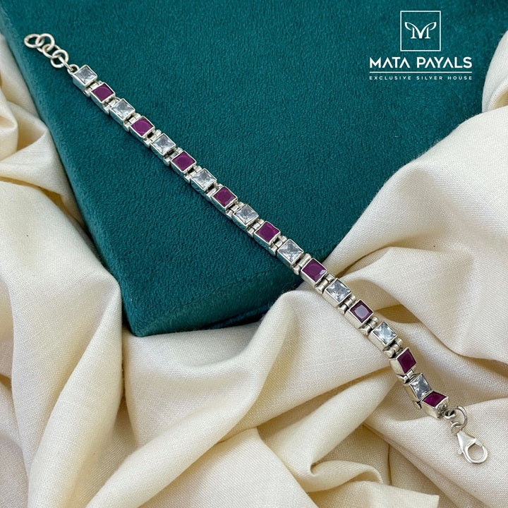 Dark Pink & White Bracelet