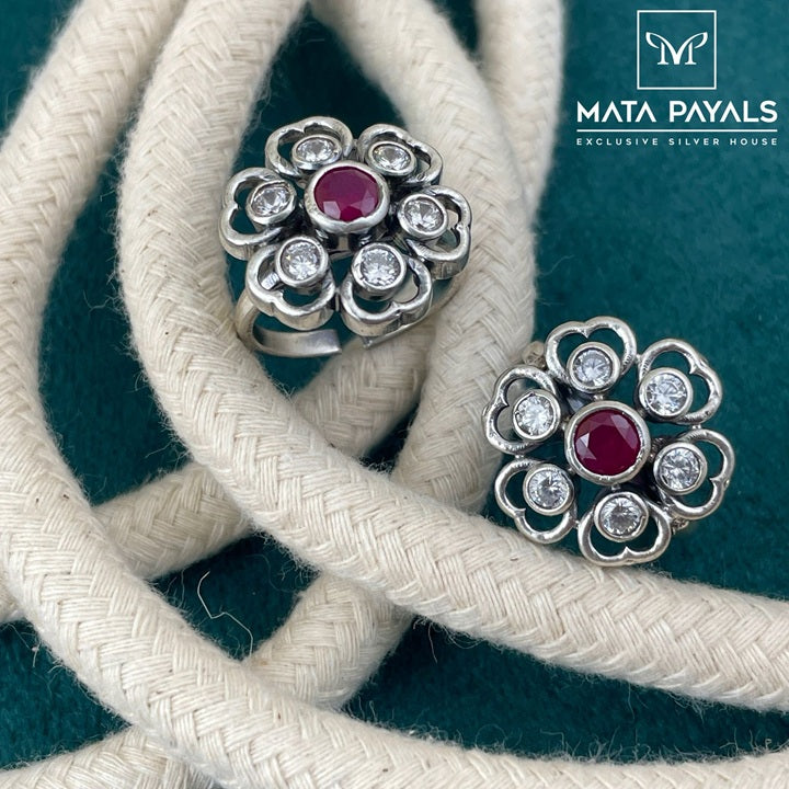 Galvanizing Cut Stone Toe Ring