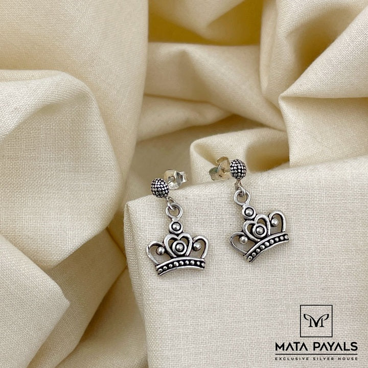 Cute Princess Crown Oxidised Earring