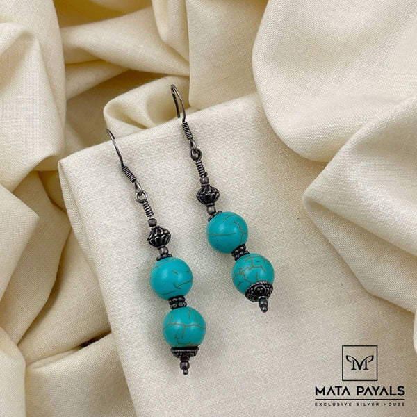 Turquoise Beaded Oxidised Hanging