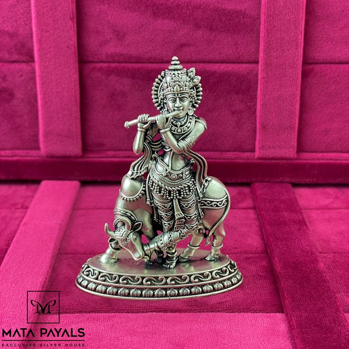 Impressive Oxidised Krishna Idol