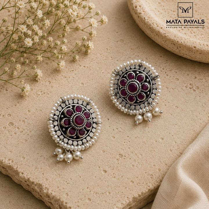 Retro Style Silver Stud