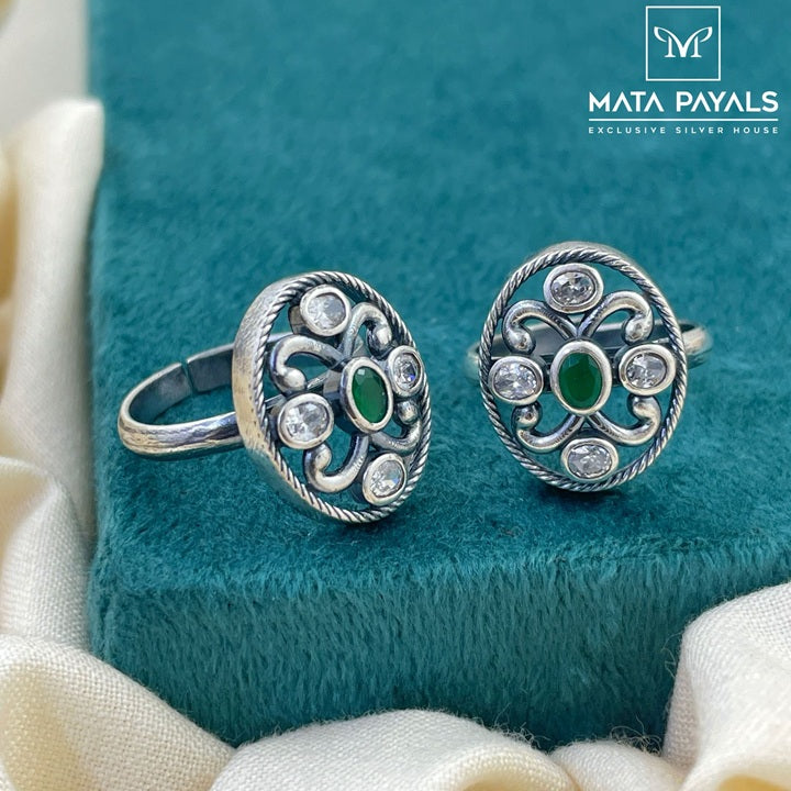 Galvanizing Cut Stone Toe Ring